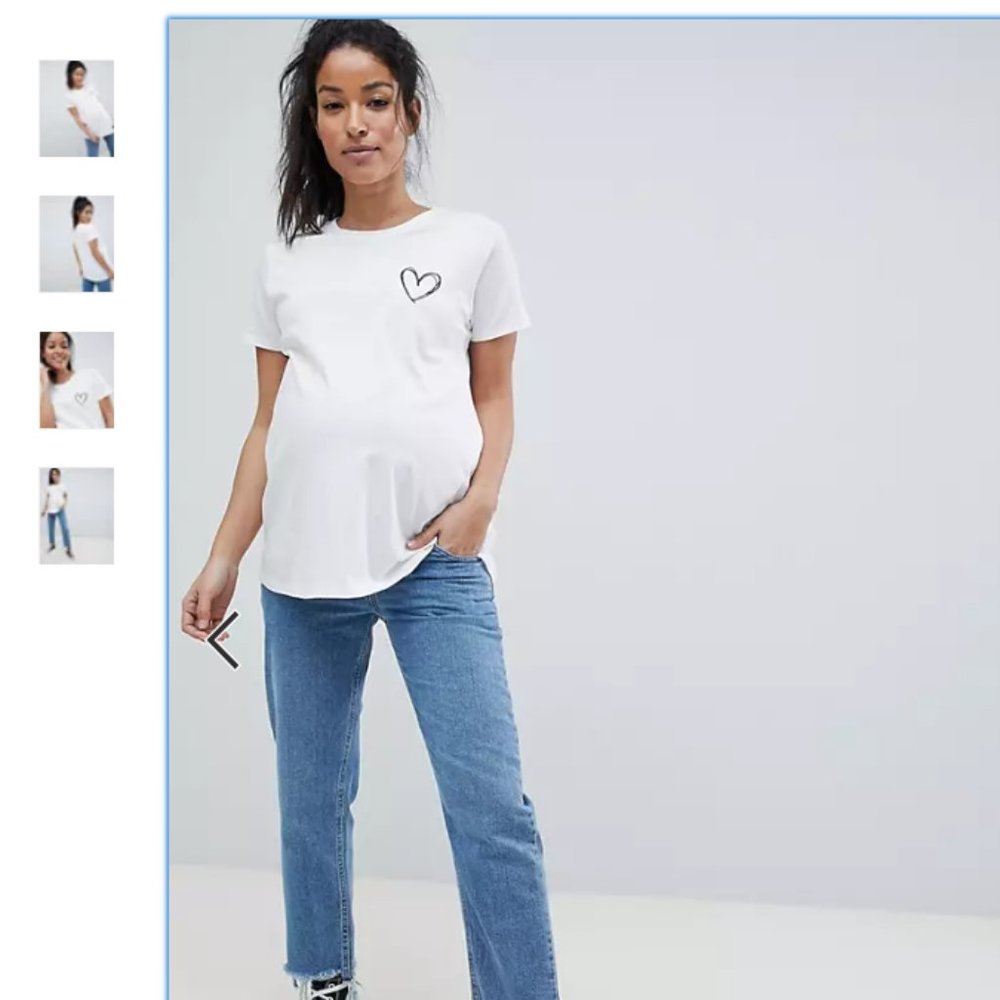ASOS DESIGN Maternity T-Shirt With Scribble Heart